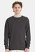 ComfortWash By Hanes GDH200 Mens Long Sleeve Crewneck T-Shirt Railroad Grey Model Front