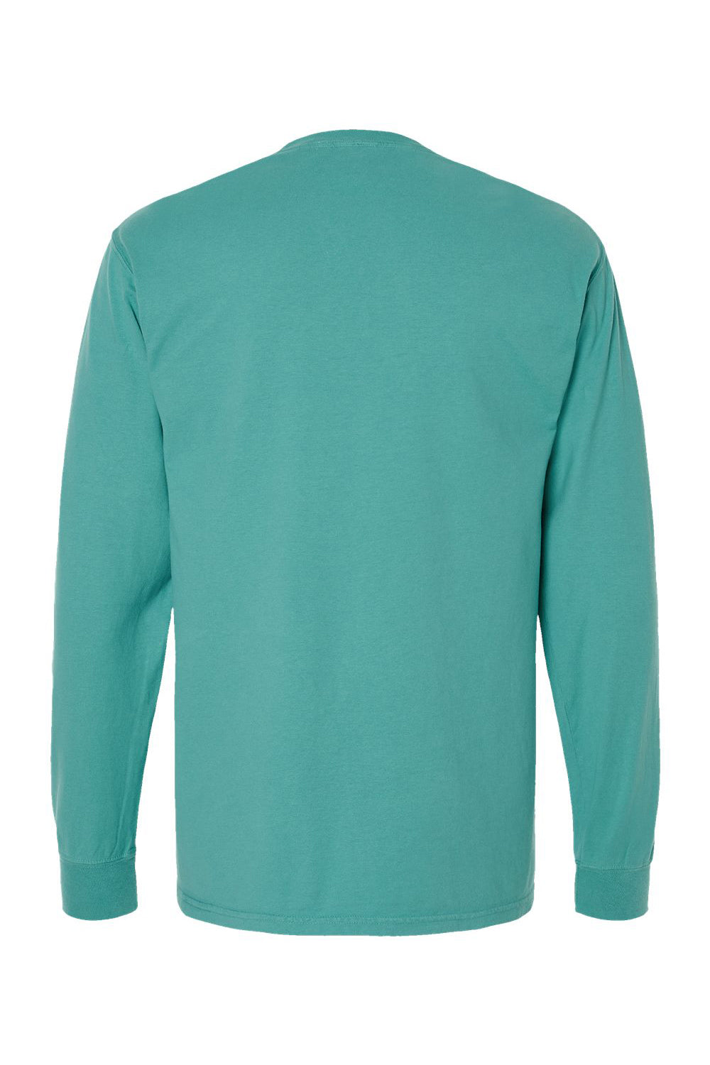 ComfortWash By Hanes GDH200 Mens Long Sleeve Crewneck T-Shirt Spanish Moss Green Flat Back