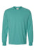 ComfortWash By Hanes GDH200 Mens Long Sleeve Crewneck T-Shirt Spanish Moss Green Flat Front