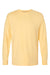 ComfortWash By Hanes GDH200 Mens Long Sleeve Crewneck T-Shirt Summer Squash Yellow Flat Front