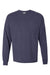 ComfortWash By Hanes GDH250 Mens Long Sleeve Crewneck T-Shirt w/ Pocket Anchor Slate Blue Flat Front