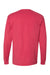 ComfortWash By Hanes GDH250 Mens Long Sleeve Crewneck T-Shirt w/ Pocket Crimson Fall Flat Back