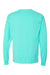 ComfortWash By Hanes GDH250 Mens Long Sleeve Crewneck T-Shirt w/ Pocket Mint Green Flat Back