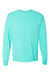 ComfortWash By Hanes GDH250 Mens Long Sleeve Crewneck T-Shirt w/ Pocket Mint Green Flat Front