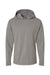 ComfortWash By Hanes GDH280 Mens Jersey Long Sleeve Hooded T-Shirt Hoodie Concrete Grey Flat Front