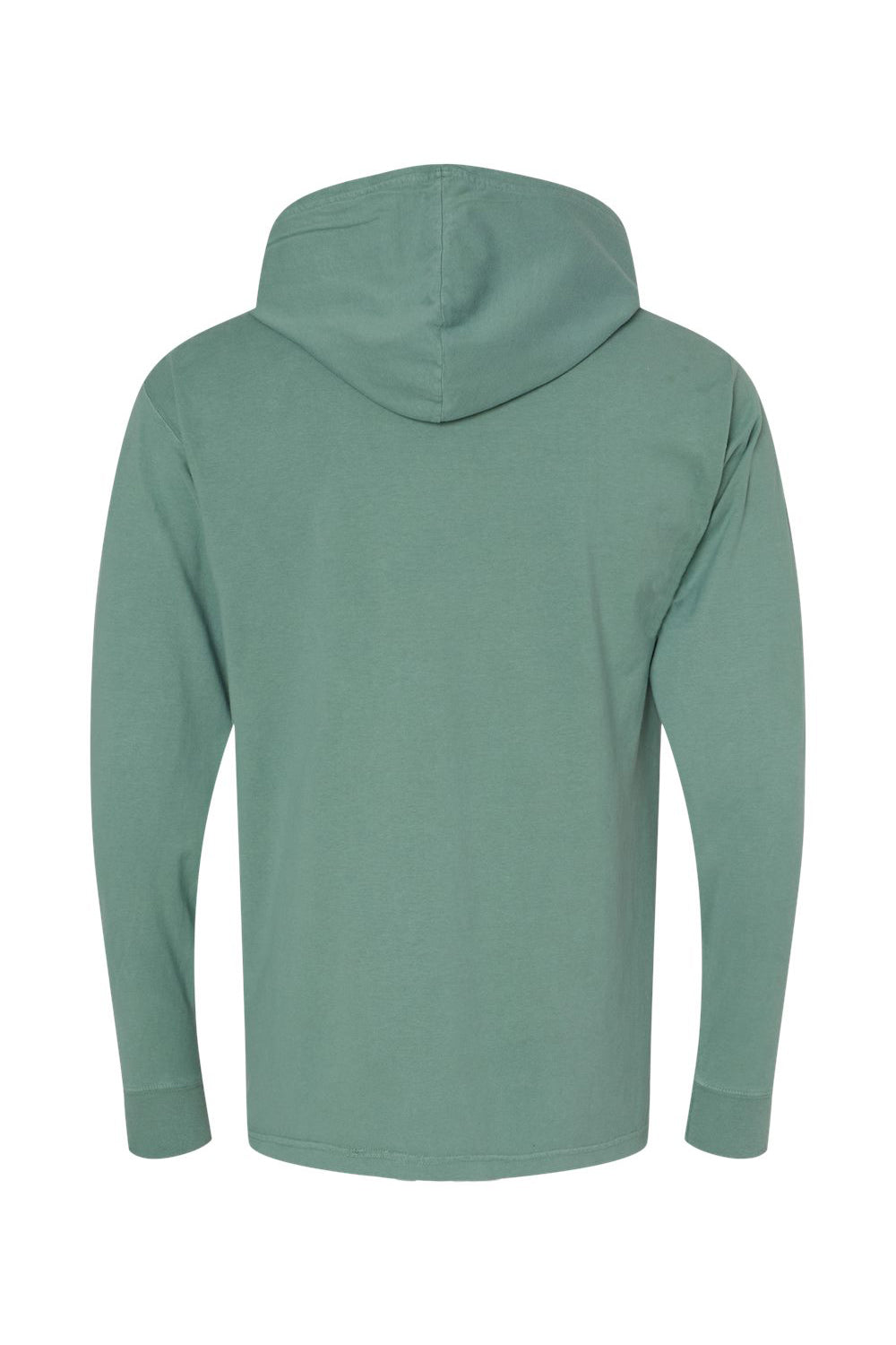 ComfortWash By Hanes GDH280 Mens Jersey Long Sleeve Hooded T-Shirt Hoodie Cypress Green Flat Back