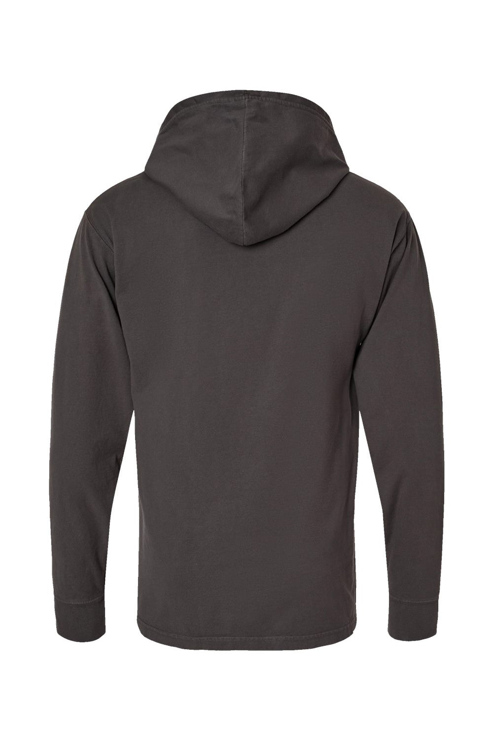 ComfortWash By Hanes GDH280 Mens Jersey Long Sleeve Hooded T-Shirt Hoodie Railroad Grey Flat Back