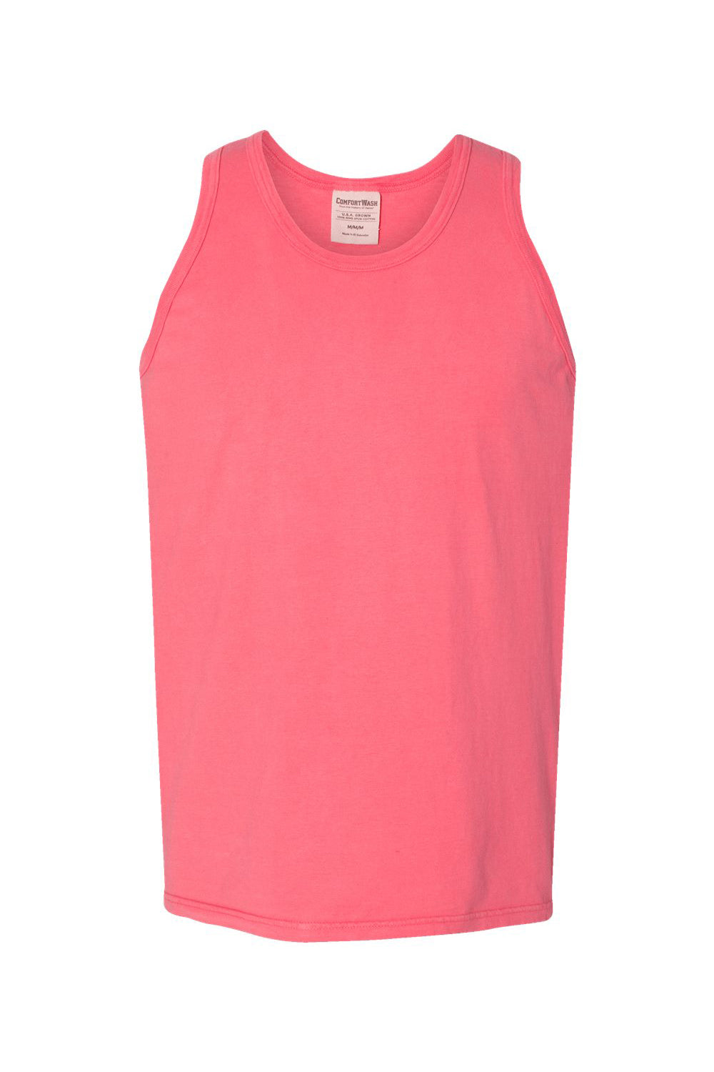 ComfortWash By Hanes GDH300 Mens Tank Top Coral Craze Pink Flat Front