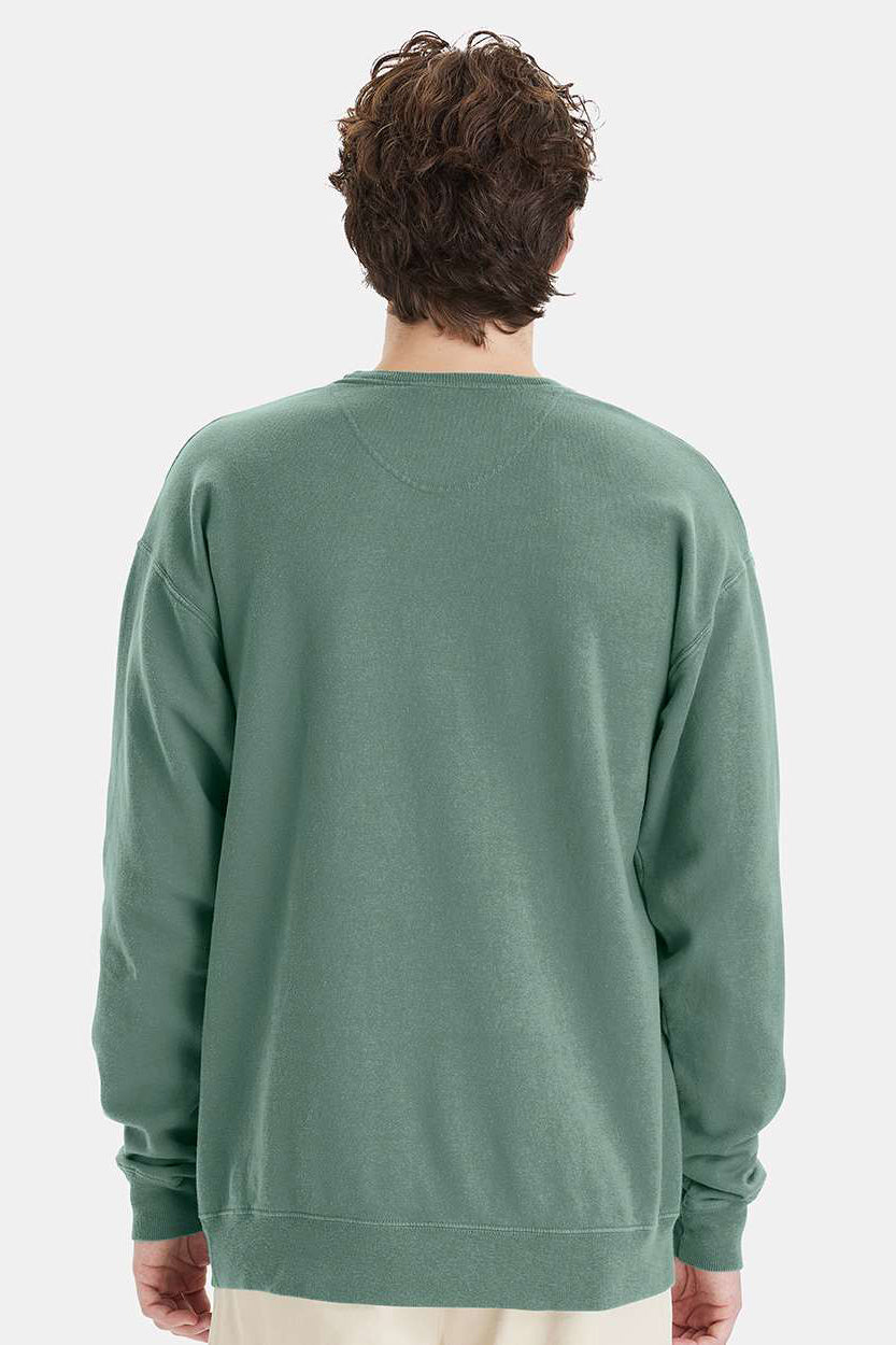 ComfortWash By Hanes GDH400 Mens Crewneck Sweatshirt Cypress Green Model Back