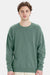 ComfortWash By Hanes GDH400 Mens Crewneck Sweatshirt Cypress Green Model Front