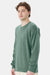 ComfortWash By Hanes GDH400 Mens Crewneck Sweatshirt Cypress Green Model Side