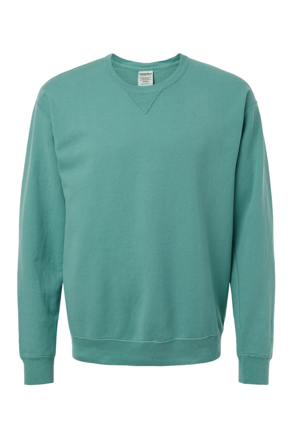 ComfortWash By Hanes GDH400 Mens Crewneck Sweatshirt Spanish Moss Green Flat Front