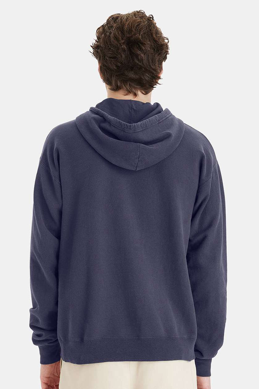 ComfortWash By Hanes GDH450 Mens Hooded Sweatshirt Hoodie w/ Pouch Pocket Anchor Slate Blue Model Back