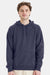 ComfortWash By Hanes GDH450 Mens Hooded Sweatshirt Hoodie w/ Pouch Pocket Anchor Slate Blue Model Front