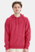 ComfortWash By Hanes GDH450 Mens Hooded Sweatshirt Hoodie w/ Pouch Pocket Crimson Fall Red Model Front