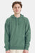 ComfortWash By Hanes GDH450 Mens Hooded Sweatshirt Hoodie w/ Pouch Pocket Cypress Green Model Front