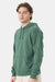 ComfortWash By Hanes GDH450 Mens Hooded Sweatshirt Hoodie w/ Pouch Pocket Cypress Green Model Side