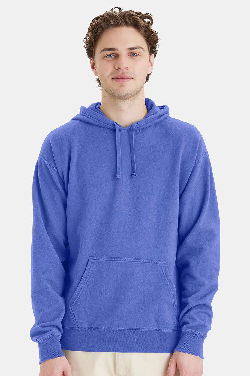 ComfortWash By Hanes GDH450 Mens Hooded Sweatshirt Hoodie w/ Pouch Pocket Deep Forte Purple Model Front