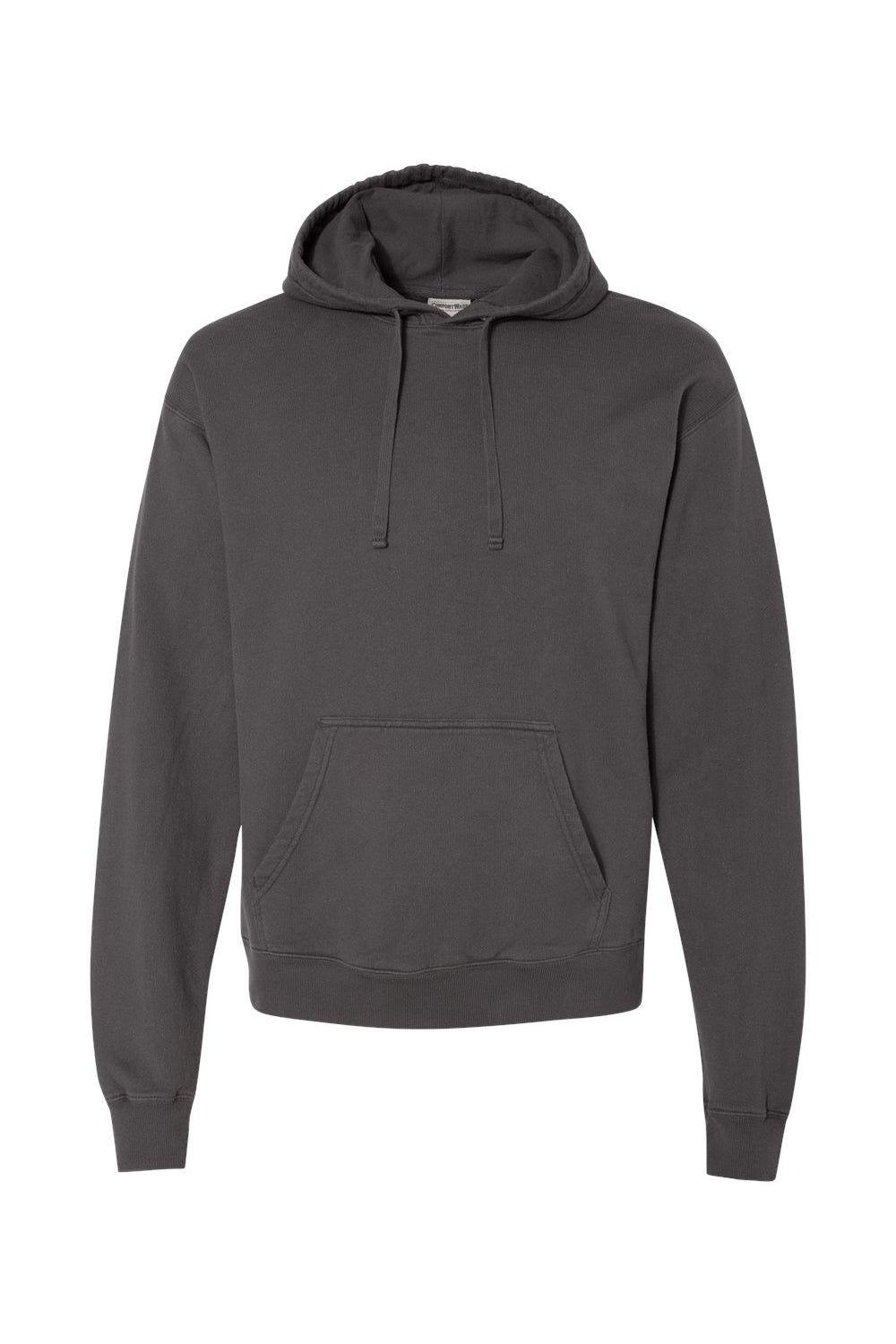 ComfortWash By Hanes GDH450 Mens Hooded Sweatshirt Hoodie w/ Pouch Pocket Railroad Grey Flat Front