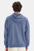 ComfortWash By Hanes GDH450 Mens Hooded Sweatshirt Hoodie w/ Pouch Pocket Saltwater Blue Model Back