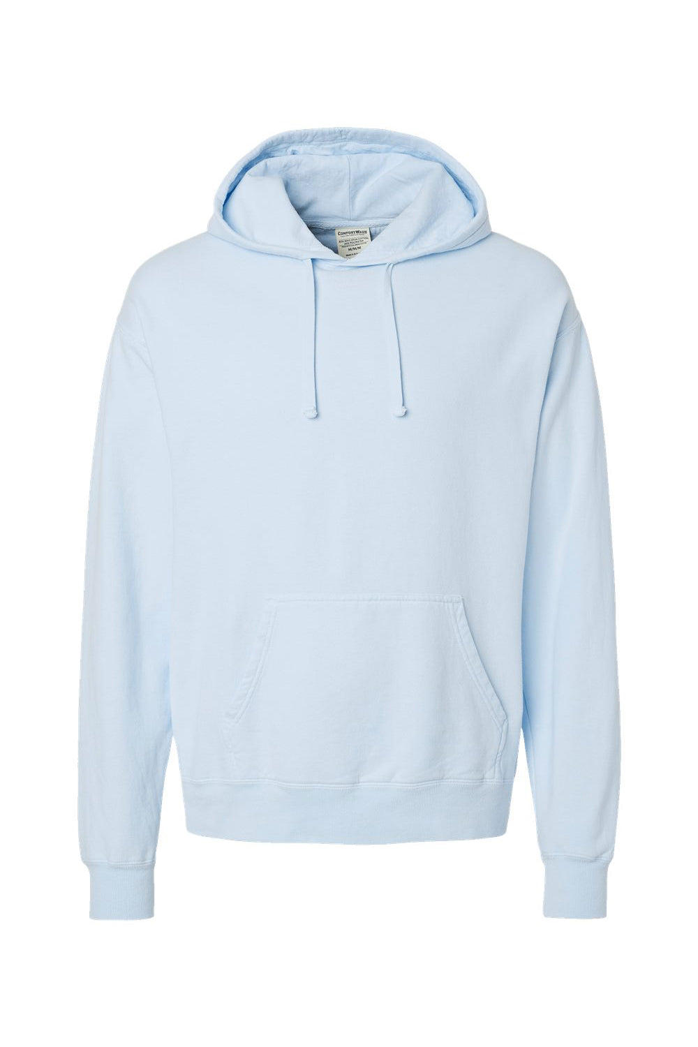 ComfortWash By Hanes GDH450 Mens Hooded Sweatshirt Hoodie w/ Pouch Pocket Soothing Blue Flat Front