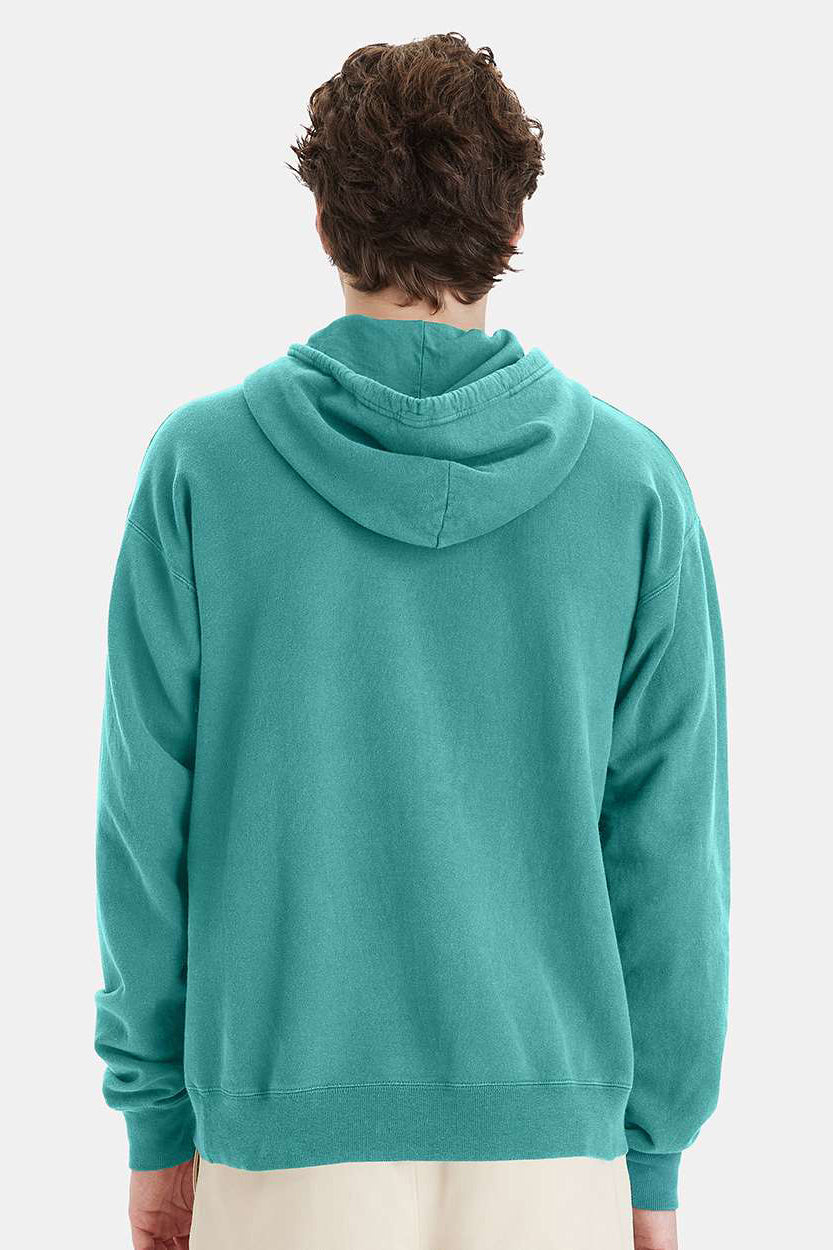 ComfortWash By Hanes GDH450 Mens Hooded Sweatshirt Hoodie w/ Pouch Pocket Spanish Moss Green Model Back