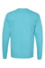 Comfort Colors 4410/C4410 Mens Long Sleeve Crewneck T-Shirt w/ Pocket Lagoon Blue Flat Back