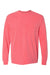 Comfort Colors 4410/C4410 Mens Long Sleeve Crewneck T-Shirt w/ Pocket Watermelon Pink Flat Front