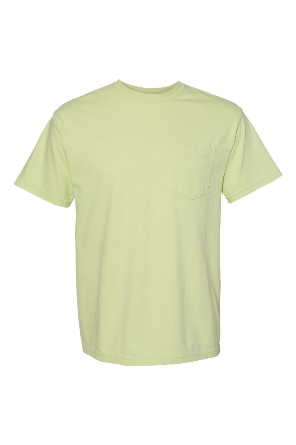 Comfort Colors 6030 Mens Short Sleeve Crewneck T-Shirt w/ Pocket Celadon Green Flat Front