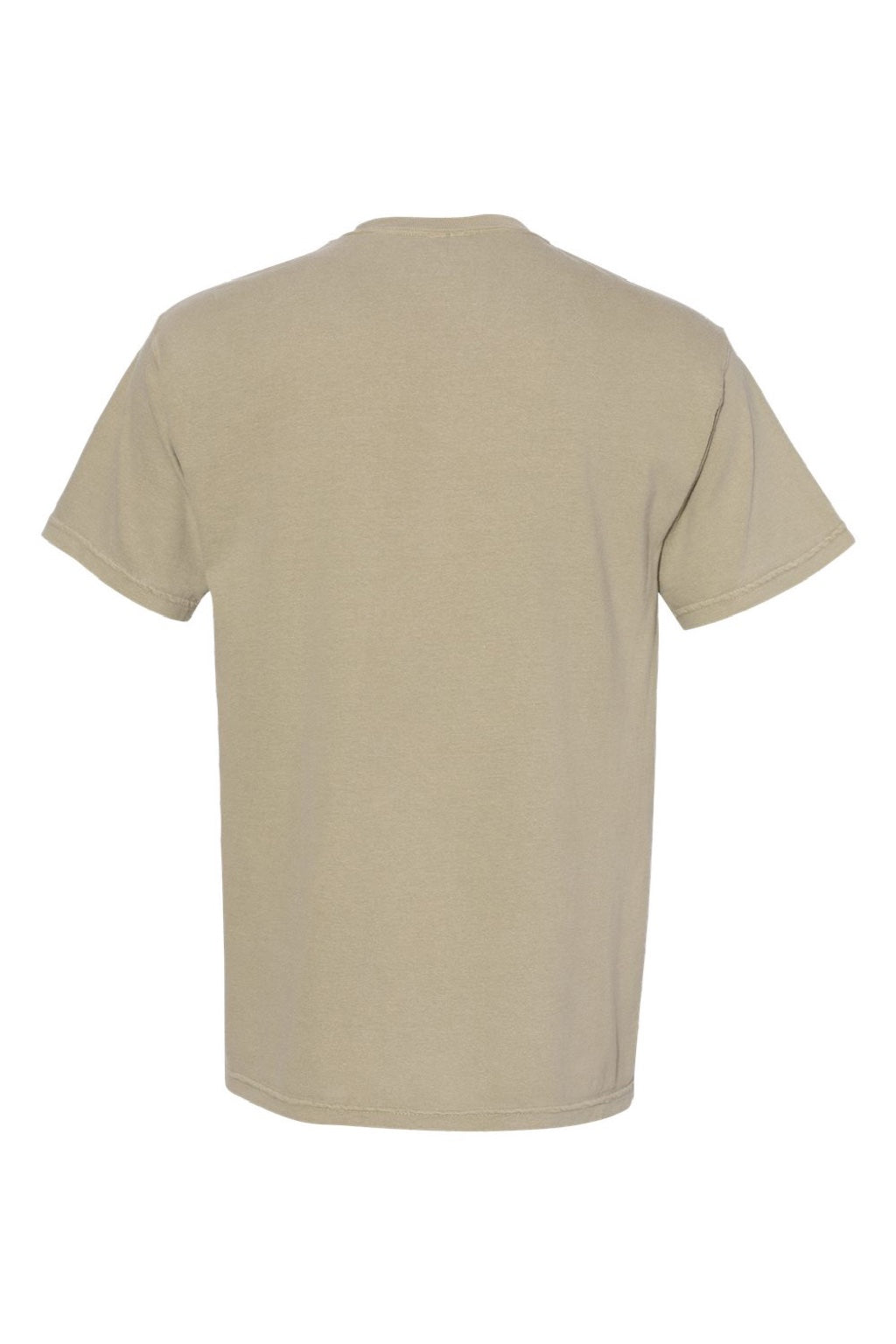 Comfort Colors 6030 Mens Short Sleeve Crewneck T-Shirt w/ Pocket Khaki Brown Flat Back