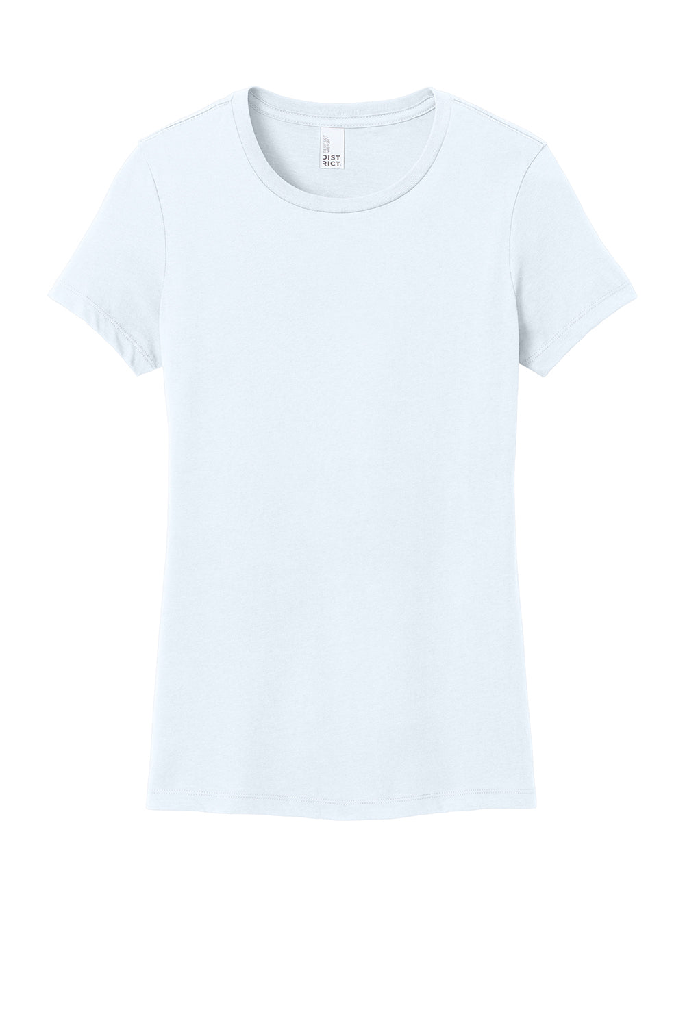 District DM104L Womens Perfect Weight Short Sleeve Crewneck T-Shirt Bright White Flat Front