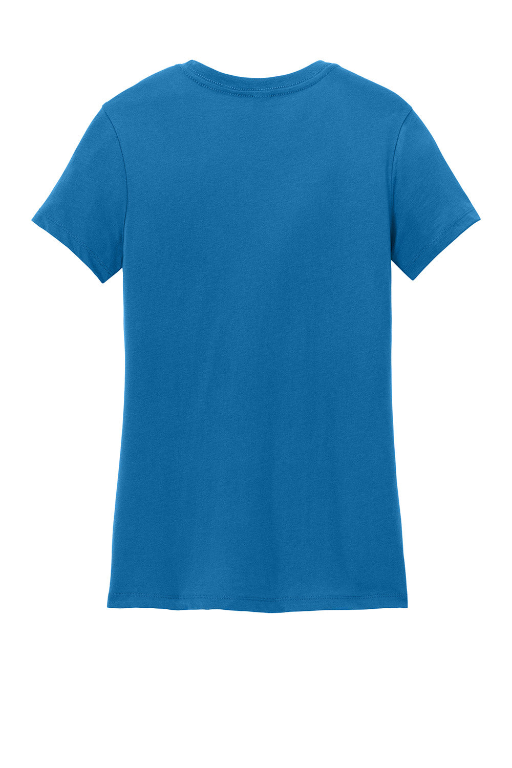 District DM104L Womens Perfect Weight Short Sleeve Crewneck T-Shirt Bright Blue Flat Back