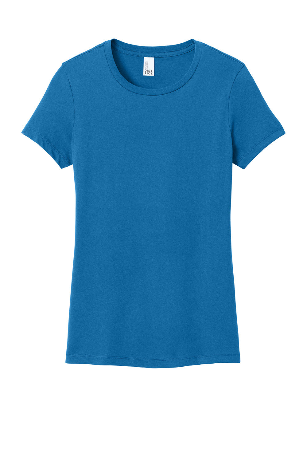 District DM104L Womens Perfect Weight Short Sleeve Crewneck T-Shirt Bright Blue Flat Front