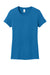 District DM104L Womens Perfect Weight Short Sleeve Crewneck T-Shirt Bright Blue Flat Front