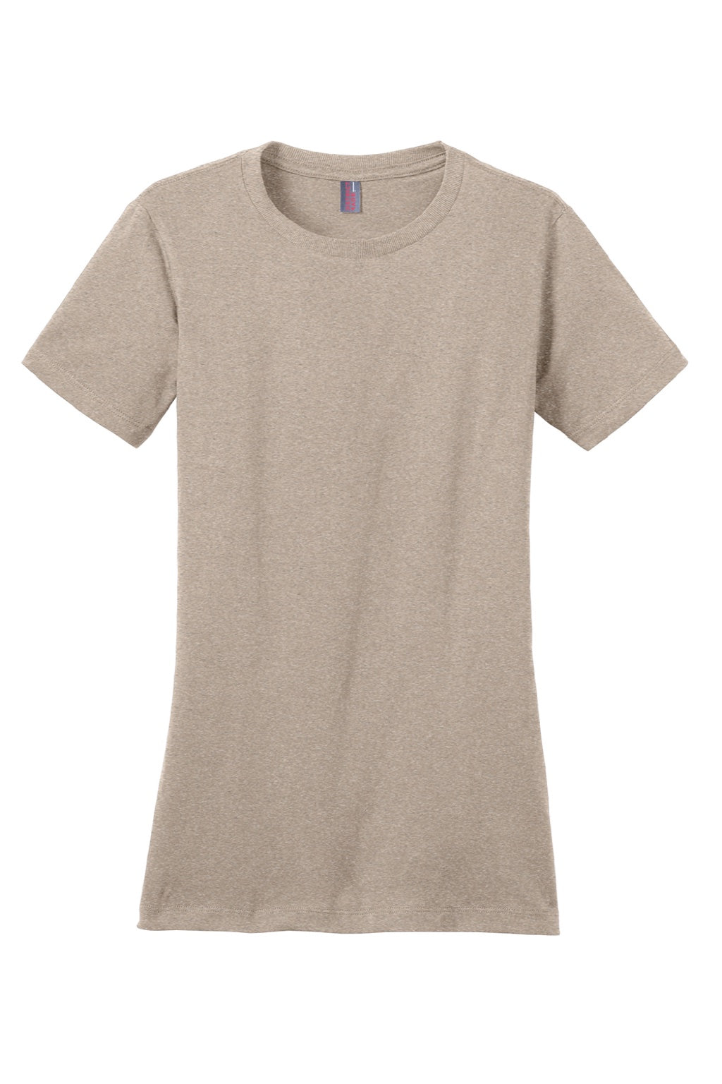 District DM104L Womens Perfect Weight Short Sleeve Crewneck T-Shirt Heather Latte Brown Flat Front