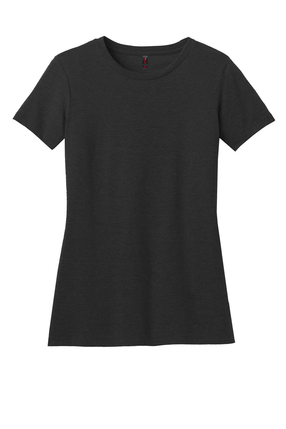 District DM108L Womens Perfect Blend Short Sleeve Crewneck T-Shirt Black Flat Front