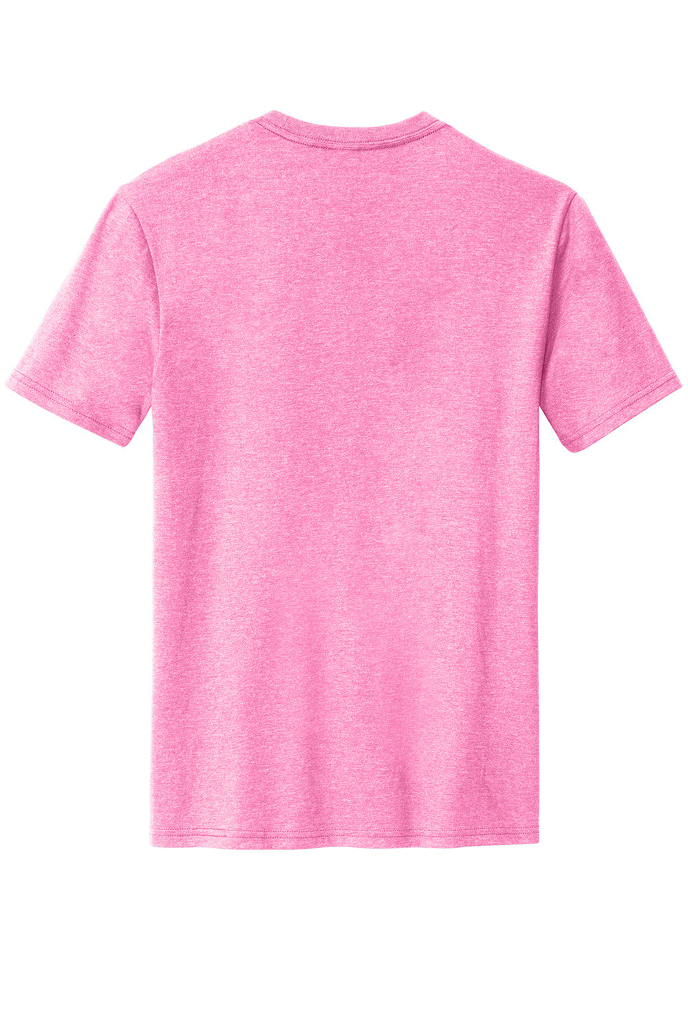 District DM108 Mens Perfect Blend Short Sleeve Crewneck T-Shirt Heather Awareness Pink Flat Back