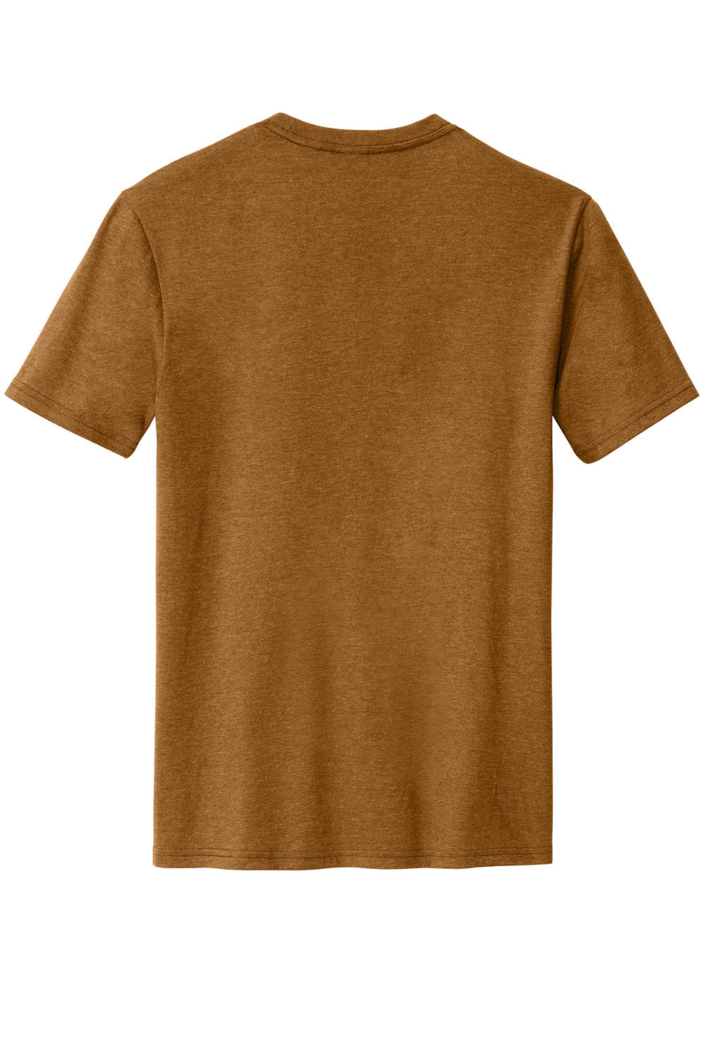 District DM108 Mens Perfect Blend Short Sleeve Crewneck T-Shirt Heather Duck Brown Flat Back