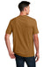 District DM108 Mens Perfect Blend Short Sleeve Crewneck T-Shirt Heather Duck Brown Model Back