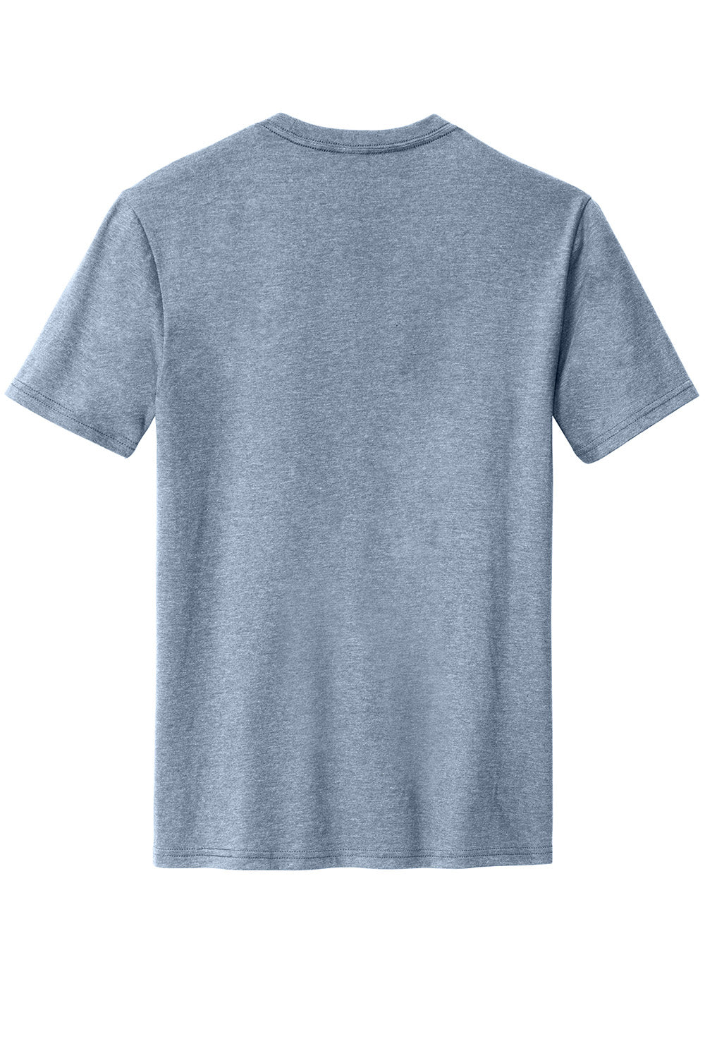 District DM108 Mens Perfect Blend Short Sleeve Crewneck T-Shirt Heather Flint Blue Flat Back