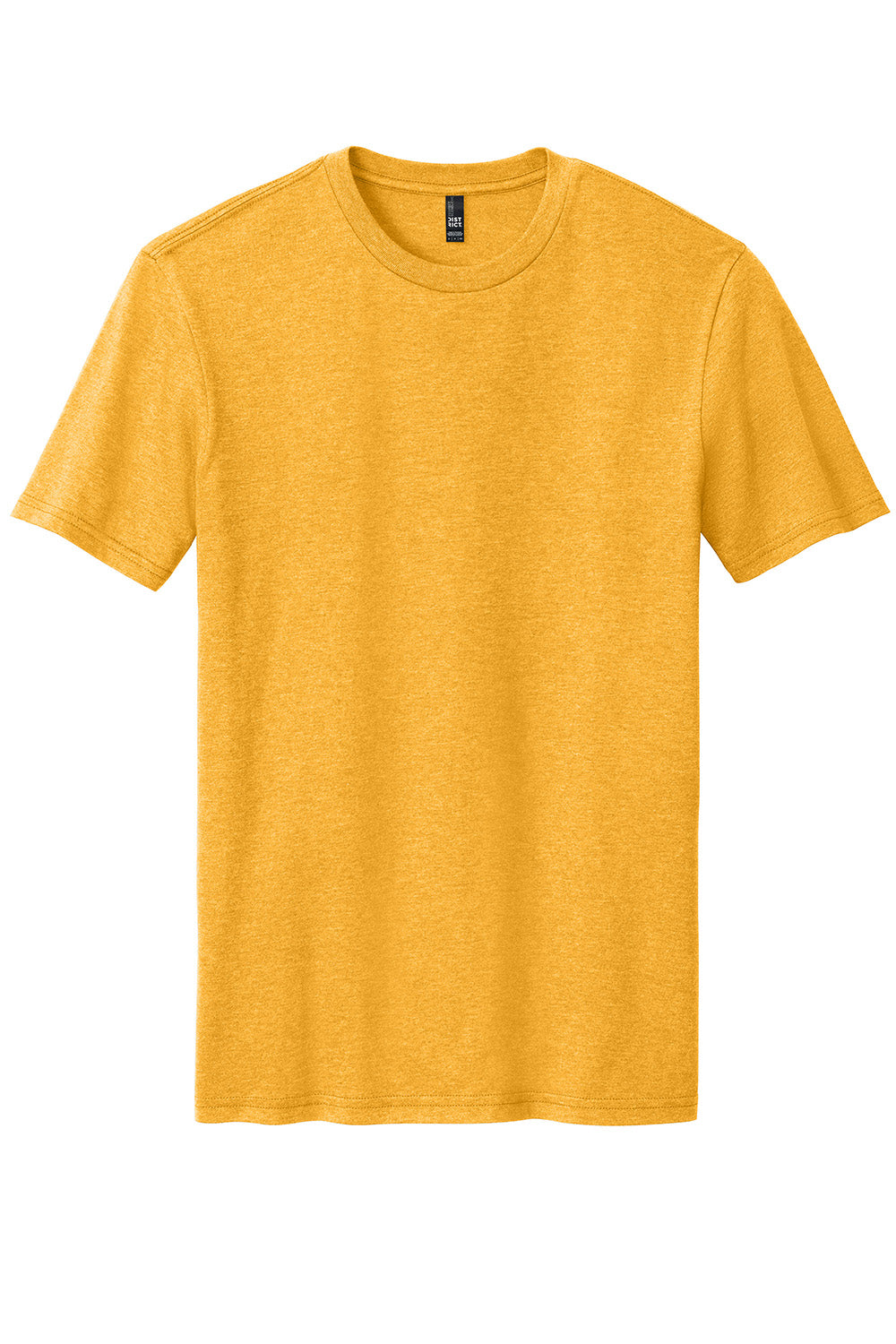 District DM108 Mens Perfect Blend Short Sleeve Crewneck T-Shirt Heather Gold Flat Front