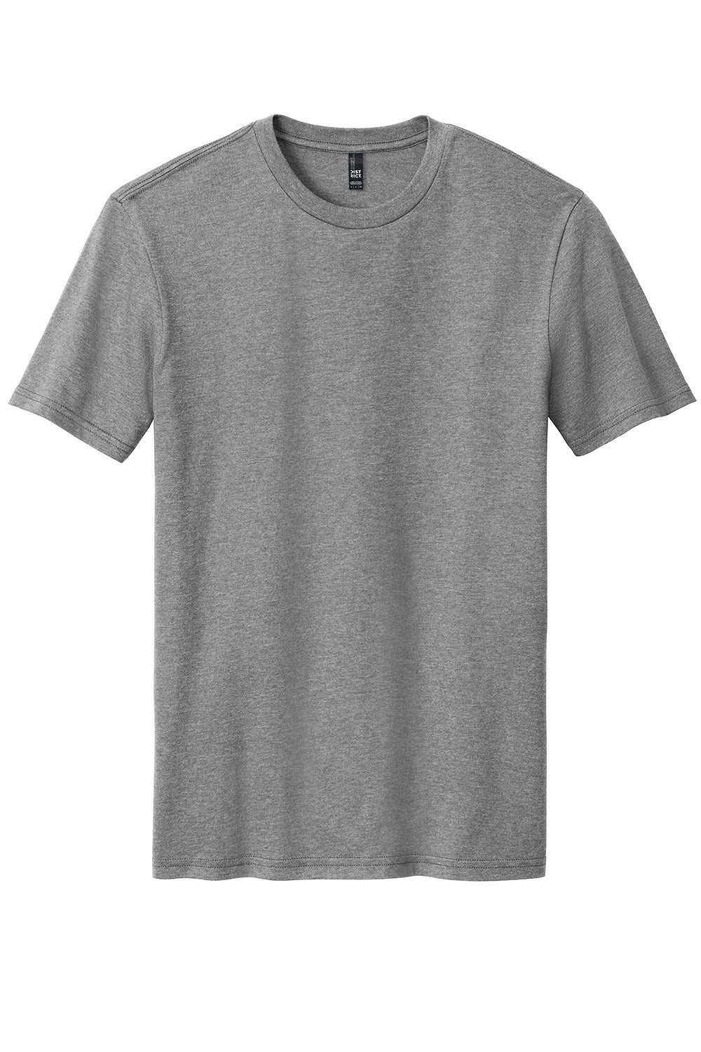 District DM108 Mens Perfect Blend Short Sleeve Crewneck T-Shirt Grey Frost Flat Front