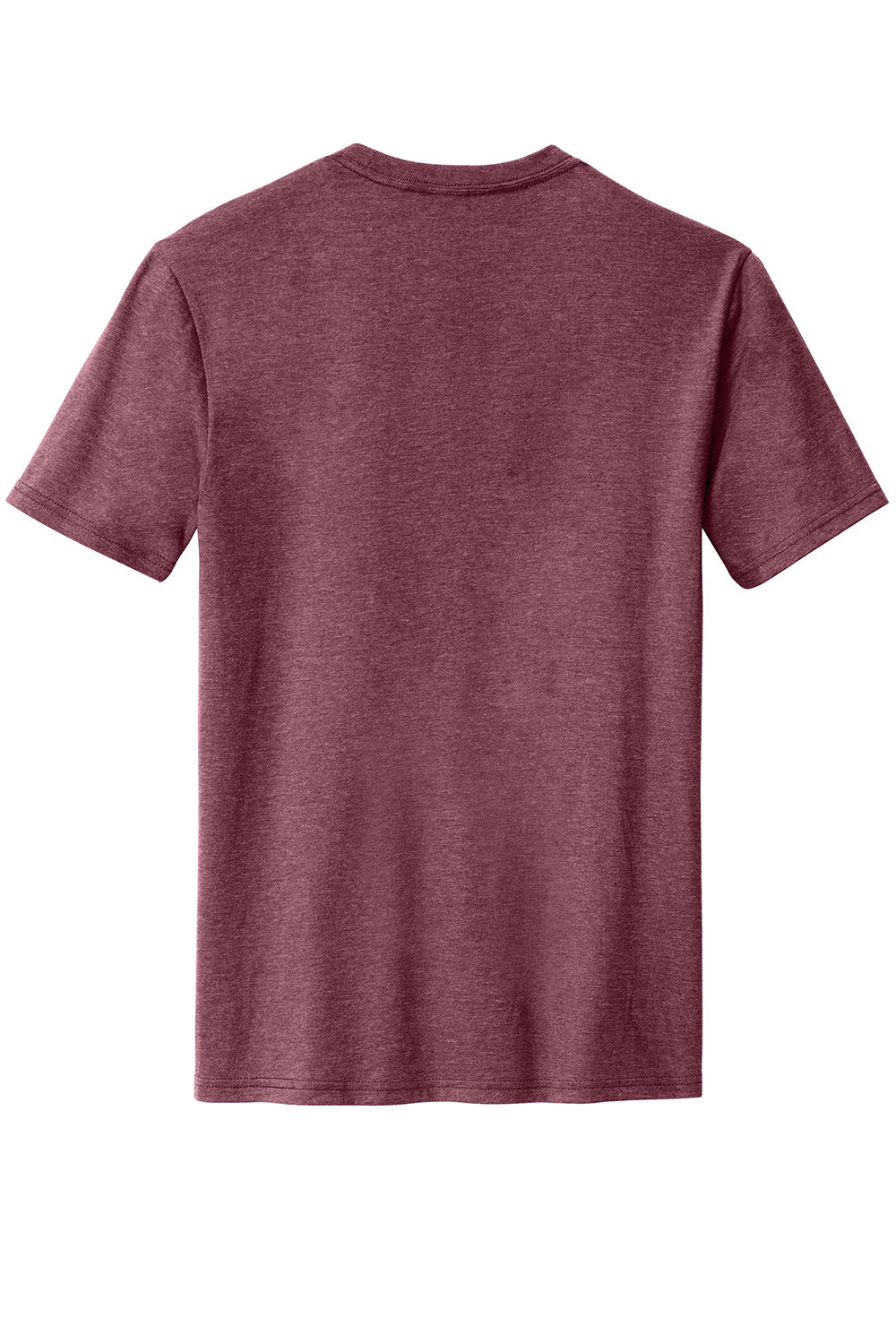 District DM108 Mens Perfect Blend Short Sleeve Crewneck T-Shirt Heather Cardinal Red Flat Back