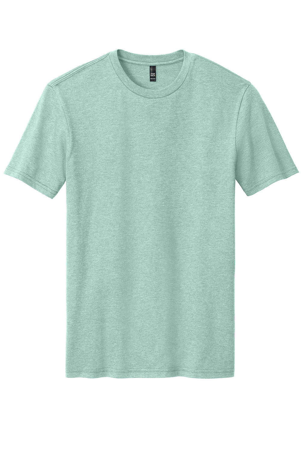 District DM108 Mens Perfect Blend Short Sleeve Crewneck T-Shirt Heather Dusty Sage Green Flat Front