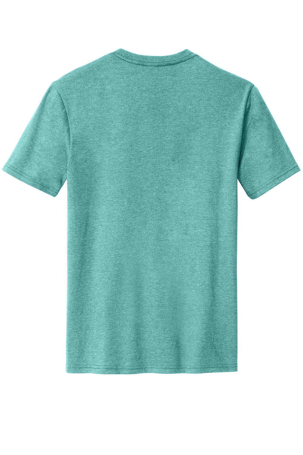 District DM108 Mens Perfect Blend Short Sleeve Crewneck T-Shirt Heather Eucalyptus Blue Flat Back