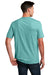 District DM108 Mens Perfect Blend Short Sleeve Crewneck T-Shirt Heather Eucalyptus Blue Model Back