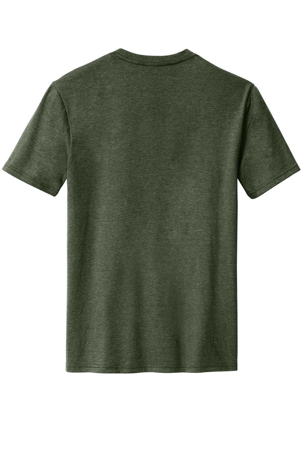 District DM108 Mens Perfect Blend Short Sleeve Crewneck T-Shirt Heather Forest Green Flat Back