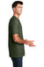 District DM108 Mens Perfect Blend Short Sleeve Crewneck T-Shirt Heather Forest Green Model Side