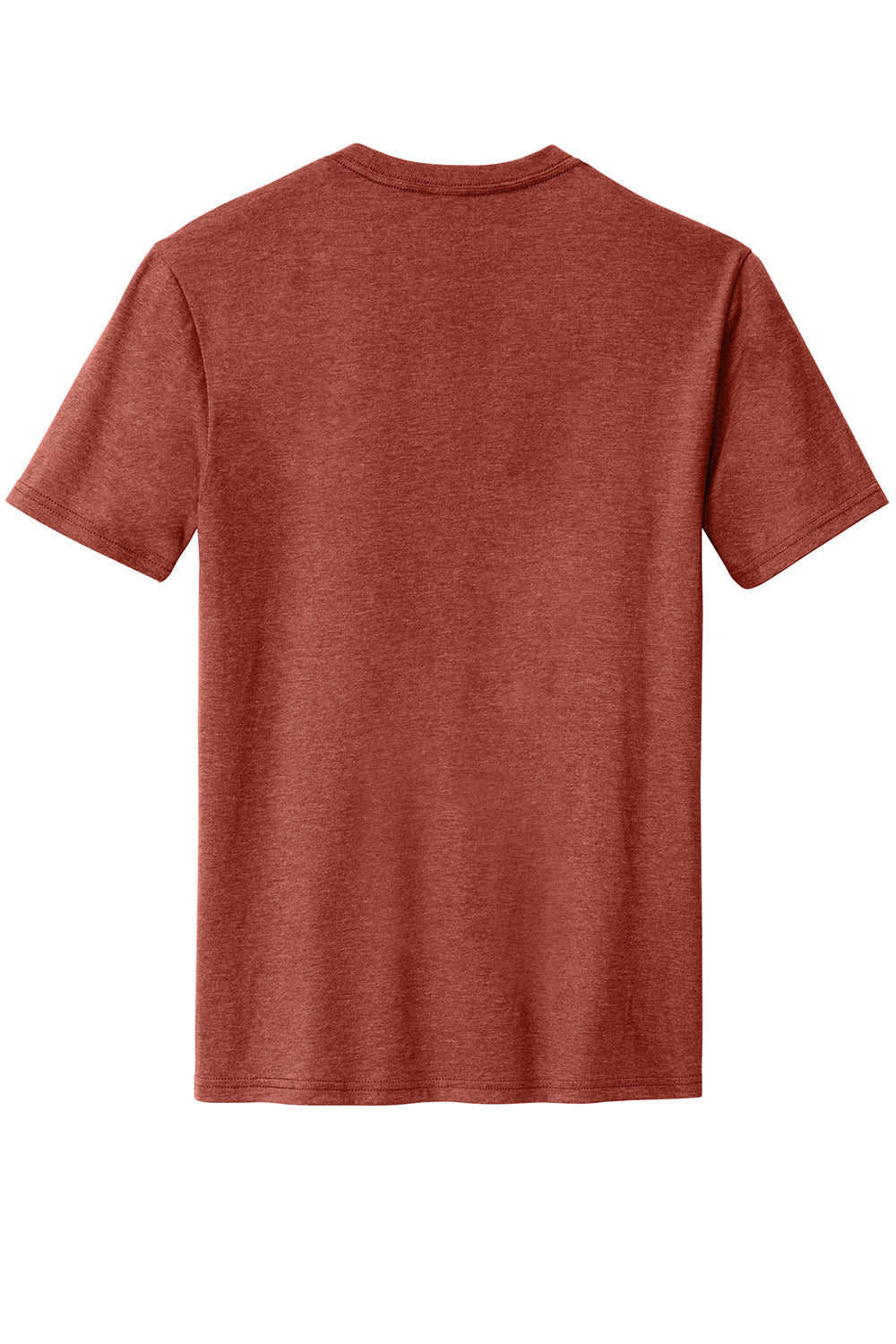 District DM108 Mens Perfect Blend Short Sleeve Crewneck T-Shirt Heather Russet Red Flat Back