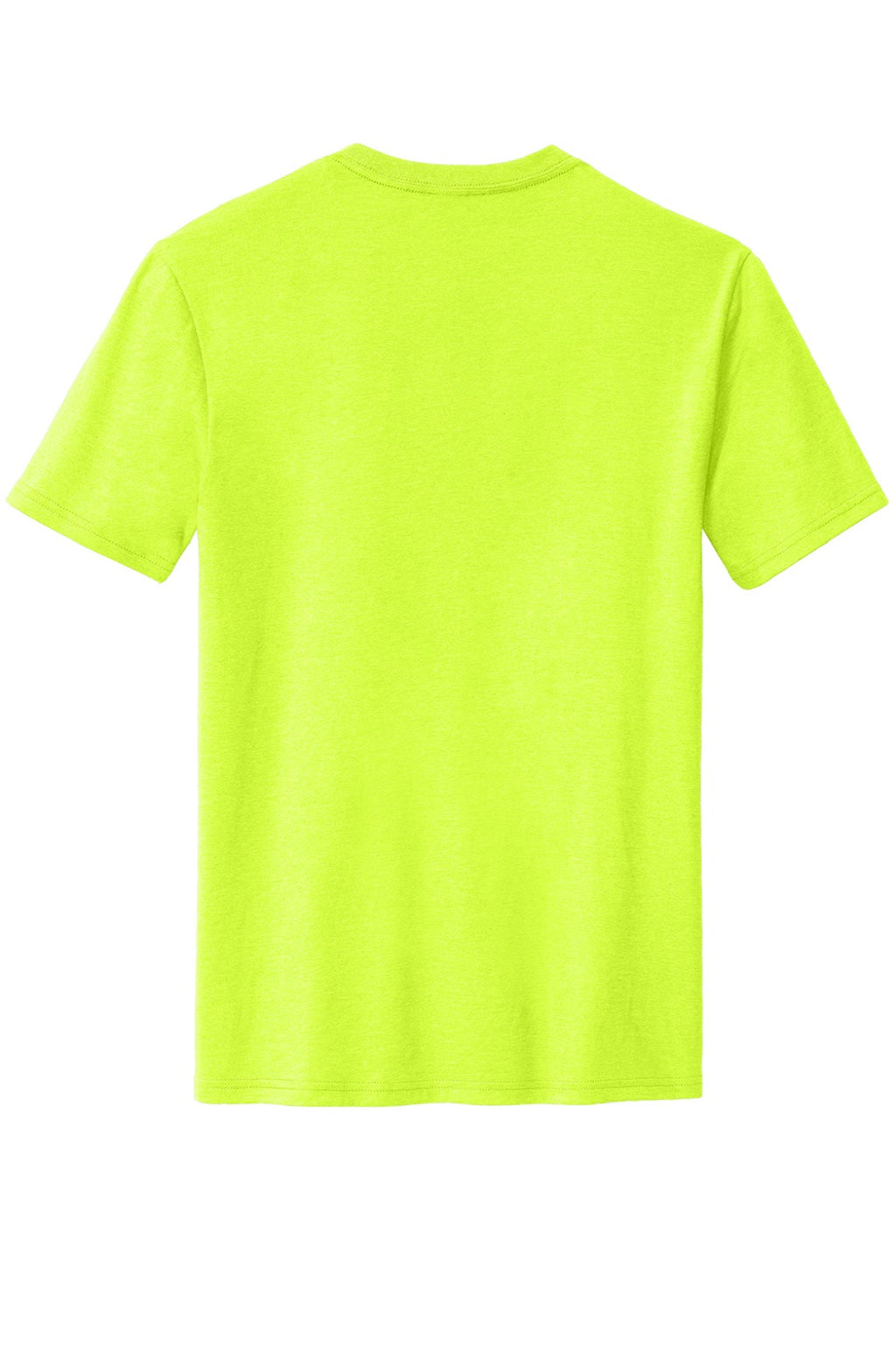 District DM108 Mens Perfect Blend Short Sleeve Crewneck T-Shirt Safety Green Flat Back